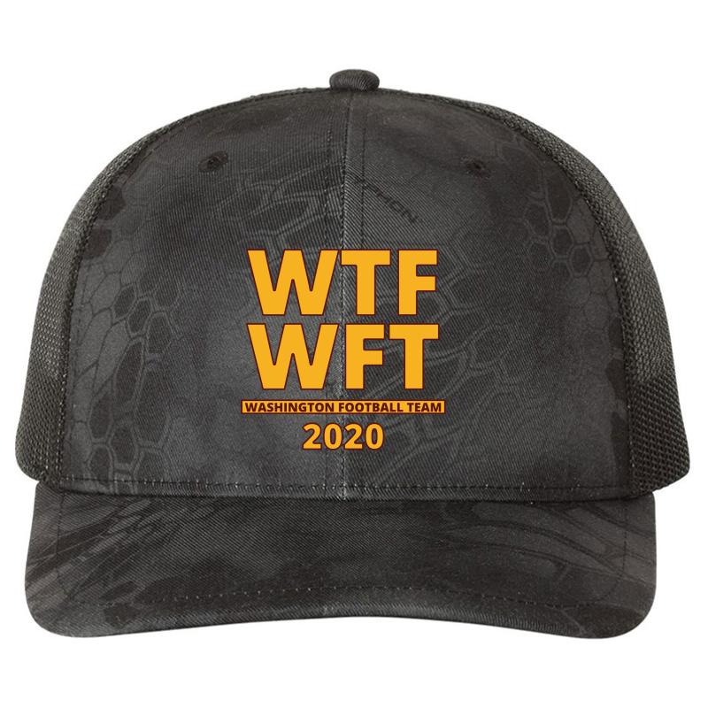 Wtf Wft Washington Football Team 2020 Black  Richardson Premium Trucker Snapback Cap  Kryptek Typhon Black