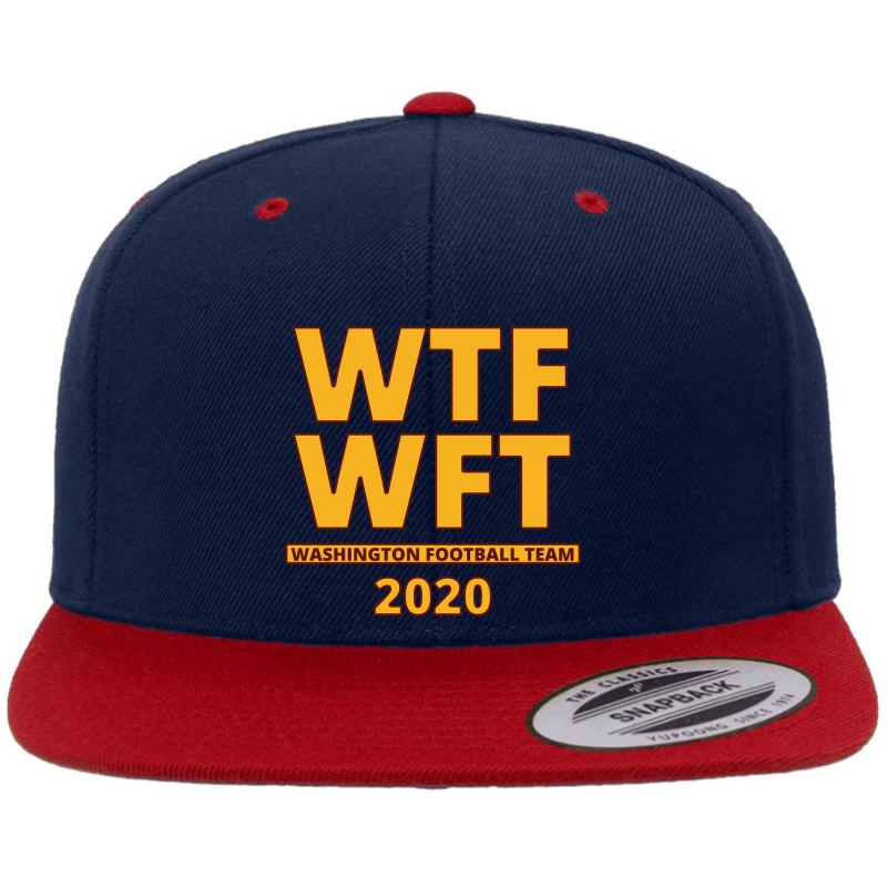 Wtf Wft Washington Football Team 2020 Black  Premium Flat Bill Snapback Cap  Navy