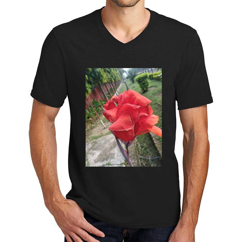 Beautiful Red Orange Flower Premium Flat Bill Snapback Caps