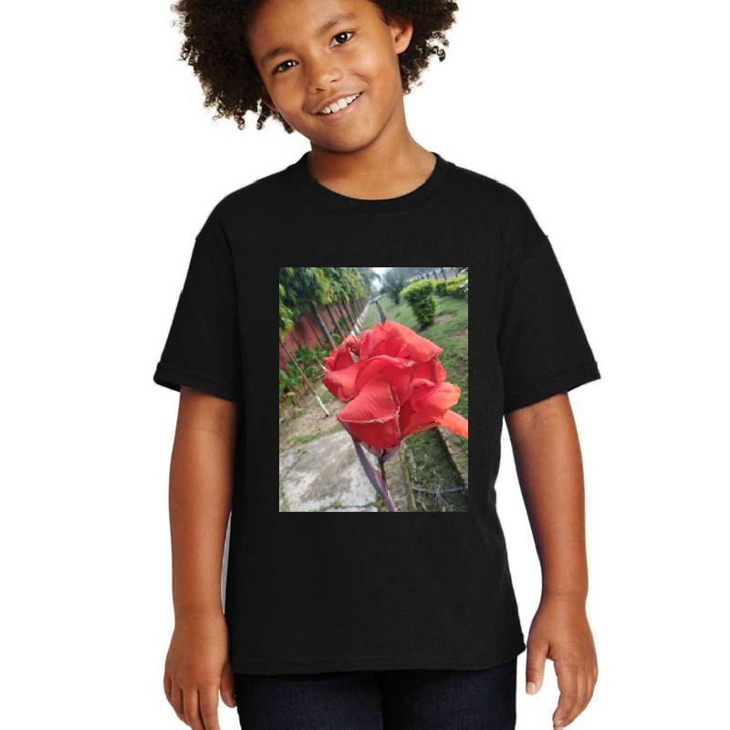 Beautiful Red Orange Flower Premium Flat Bill Snapback Caps