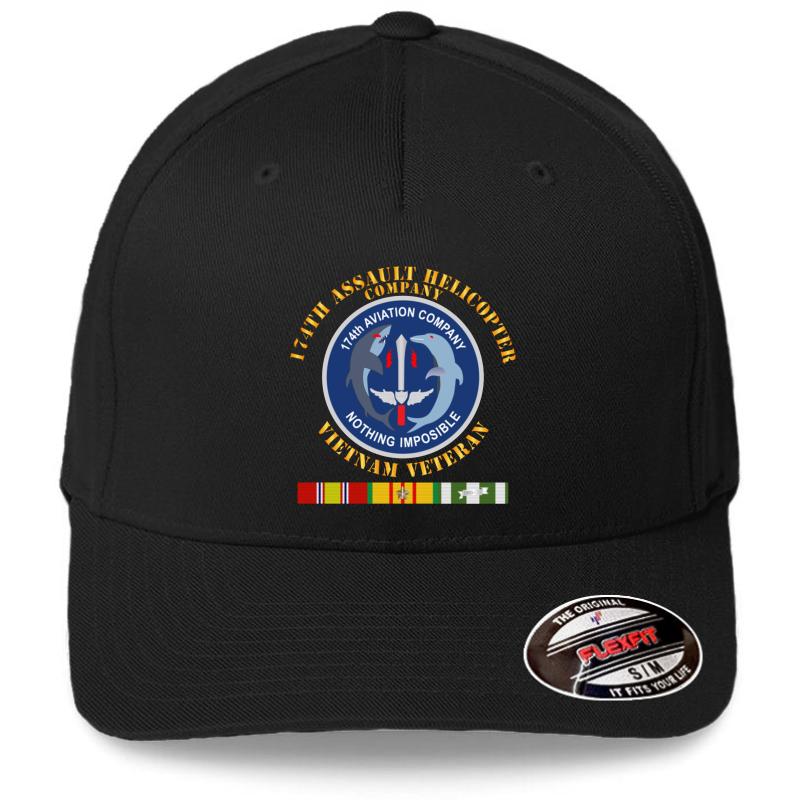 174Th Ahc Vietnam Vet W Vn Svc - 174Th Ahc Vietnam Flexfit Baseball Cap  Black