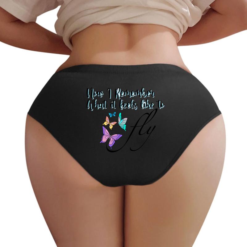 You Give Me Butterflies Women Underwear Panties Women Black