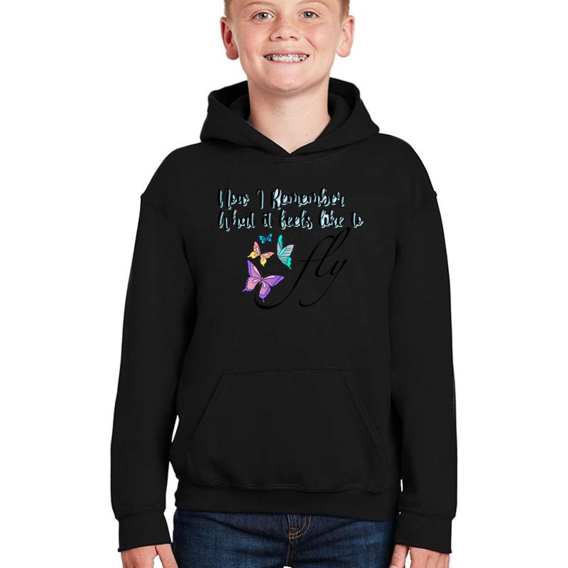 You Give Me Butterflies Youth Hooded Sweatshirt Boy Black