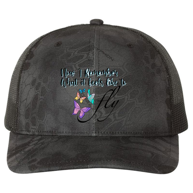 You Give Me Butterflies Richardson Premium Trucker Snapback Cap  Kryptek Typhon Black