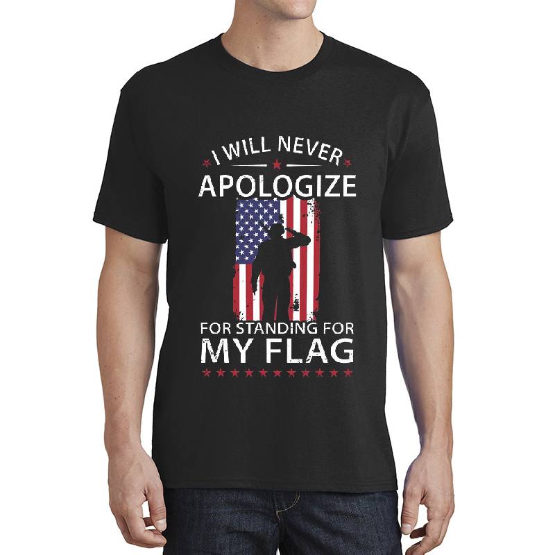 I will never apologize for standing for my flag Flexfit Baseball Caps
