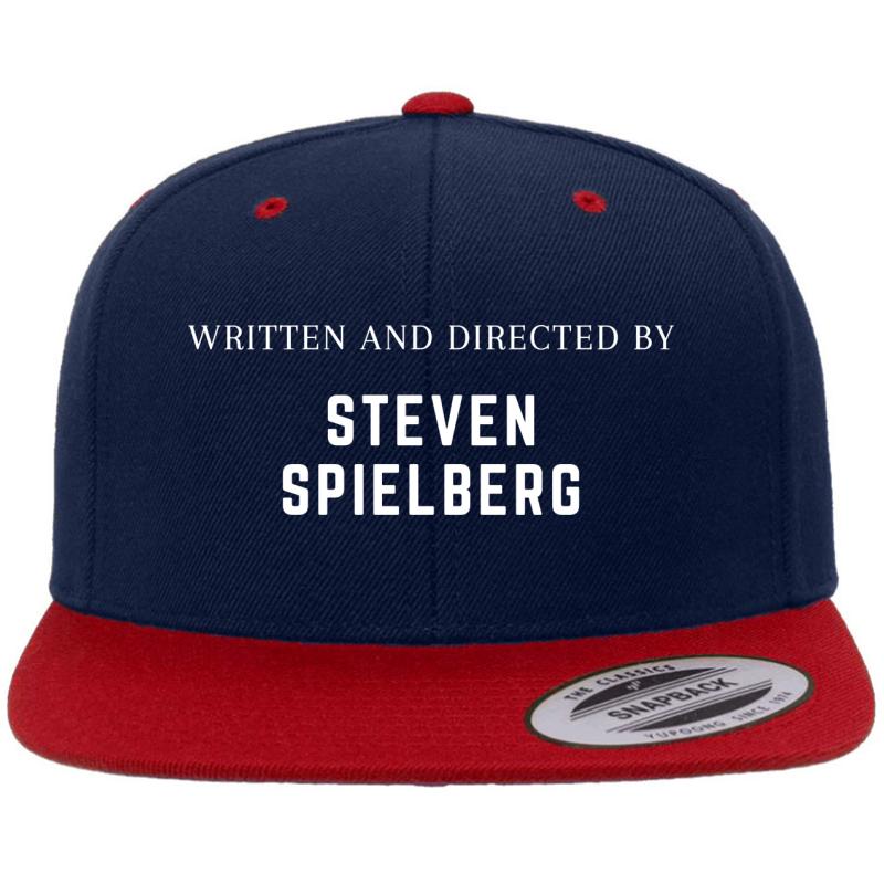 Written And Directed By Steven Spielberg Premium Flat Bill Snapback Cap  Navy