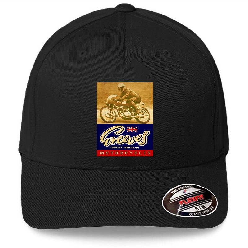 Greeves Vintage Motorcycles England Premium Flat Bill Snapback Caps