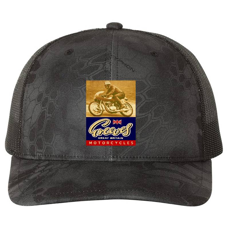 Greeves Vintage Motorcycles England Premium Flat Bill Snapback Caps