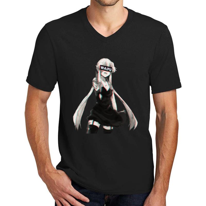 Yuno Gasai Unisex V-Neck T-Shirt Men Black