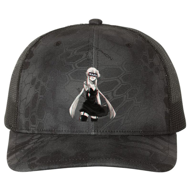 Yuno Gasai Richardson Premium Trucker Snapback Cap  Kryptek Typhon Black