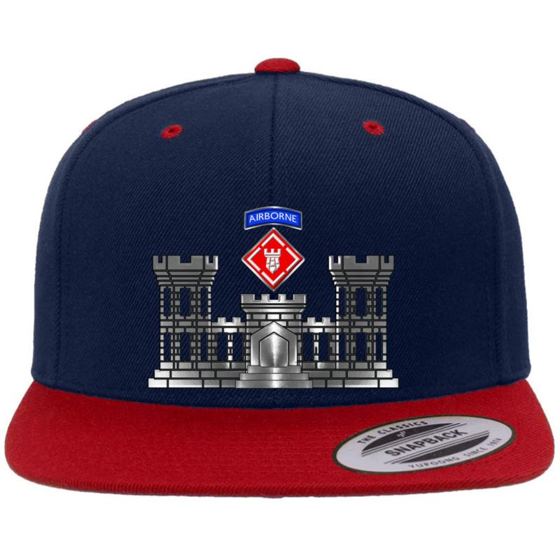 20Th Engineer Brigade-Airborne Castle Premium Flat Bill Snapback Cap  Navy