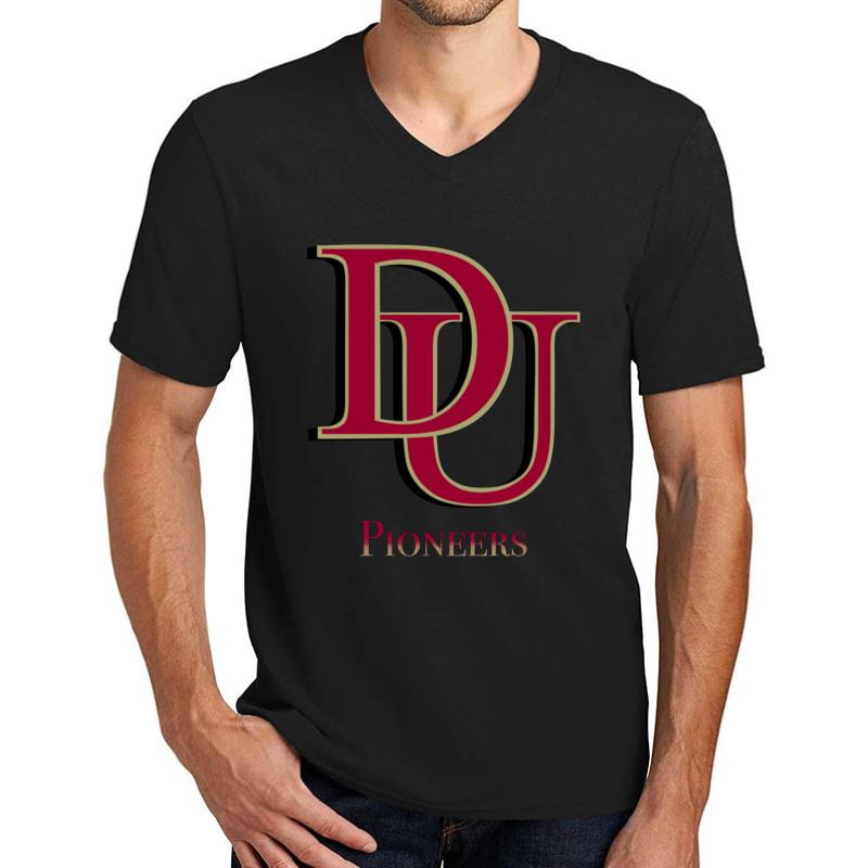 University Of Denver Unisex V-Neck T-Shirt Men Black