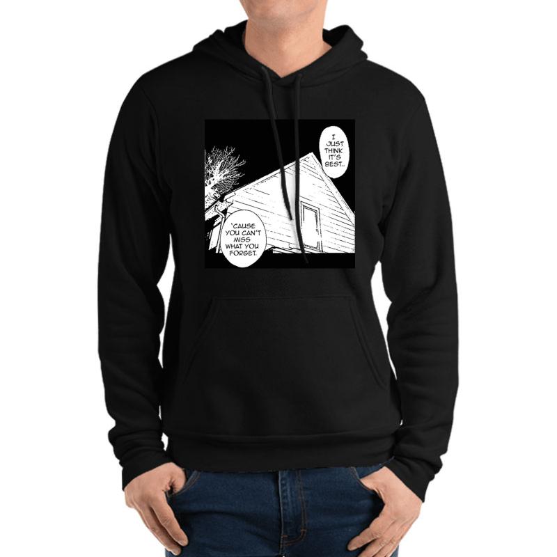 American Football House Manga Style  Unisex Hooded Sweatshirt Men Black