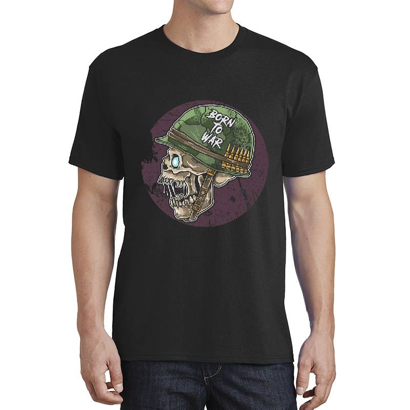 Skull zombie with soldier helmet Youth T-Shirts