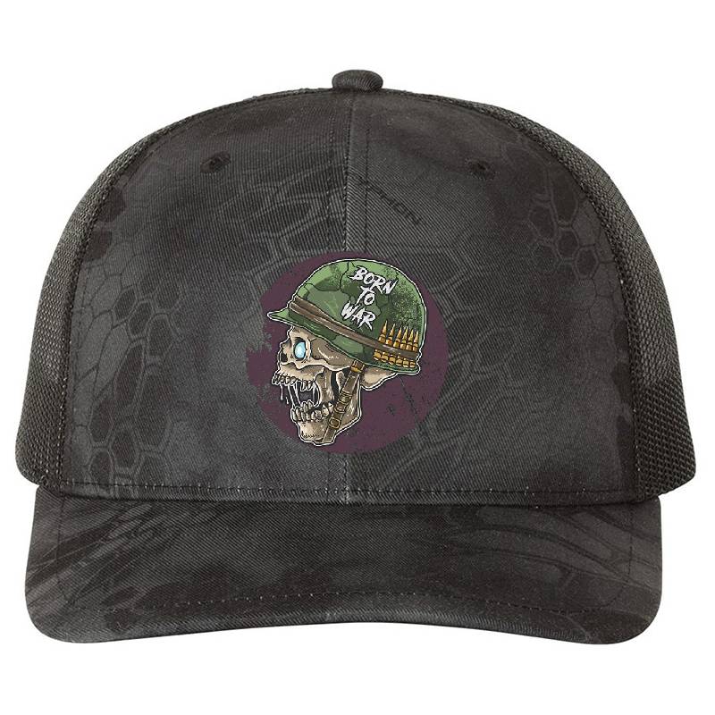 Skull zombie with soldier helmet Youth T-Shirts