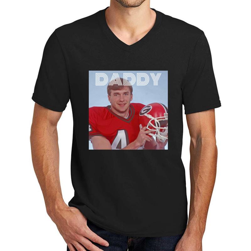 Uga Kirby Smart Daddy Unisex V-Neck T-Shirt Men Black