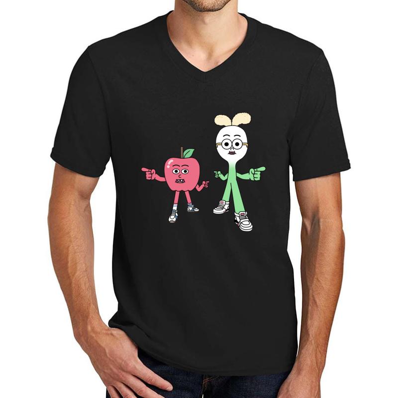 Apple And Onion Unisex V-Neck T-Shirt Men Black