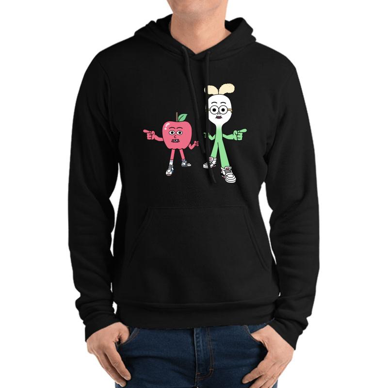 Apple And Onion Unisex Hooded Sweatshirt Men Black