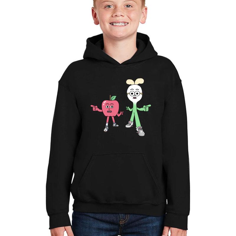 Apple And Onion Youth Hooded Sweatshirt Boy Black