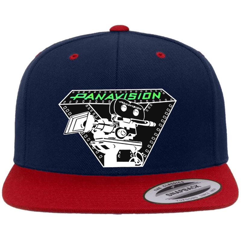 90S Panavision Movie Camera Hip Hop Premium Flat Bill Snapback Cap  Navy