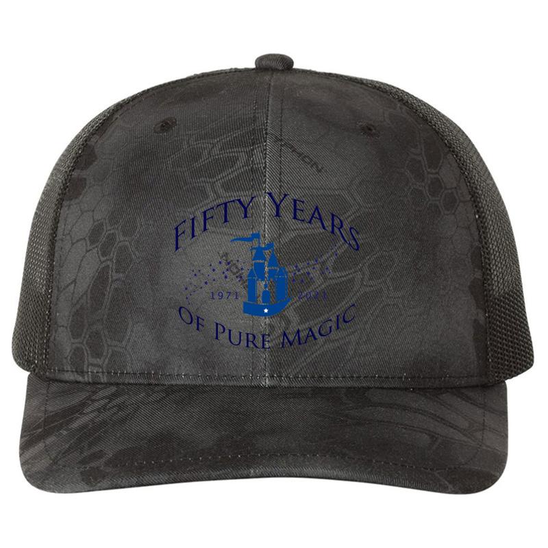 50 Years Of Pure Magic Walt Disney World 50Th Anniversary  Richardson Premium Trucker Snapback Cap  Kryptek Typhon Black