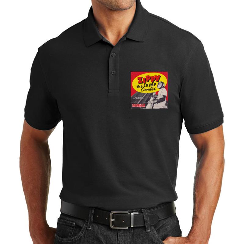 Zippy The Chimp Comedies Castle Films Unisex Polo Jersey Sport Shirt Men Black