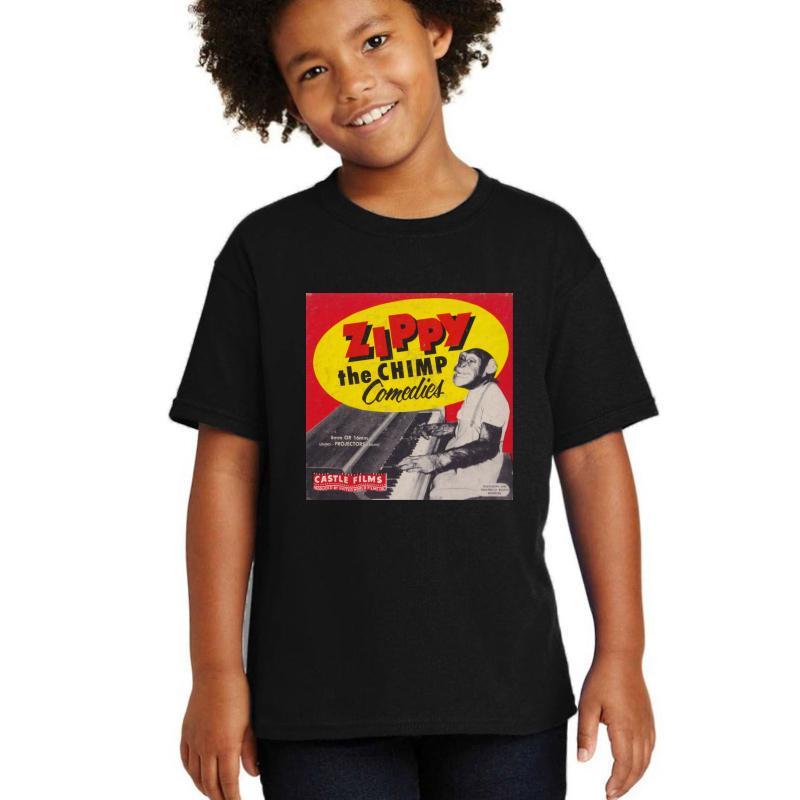 Zippy The Chimp Comedies Castle Films Youth T-Shirt Boy Black