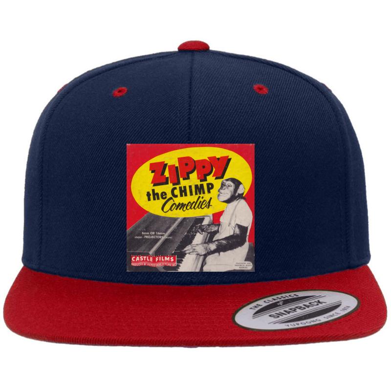 Zippy The Chimp Comedies Castle Films Premium Flat Bill Snapback Cap  Navy