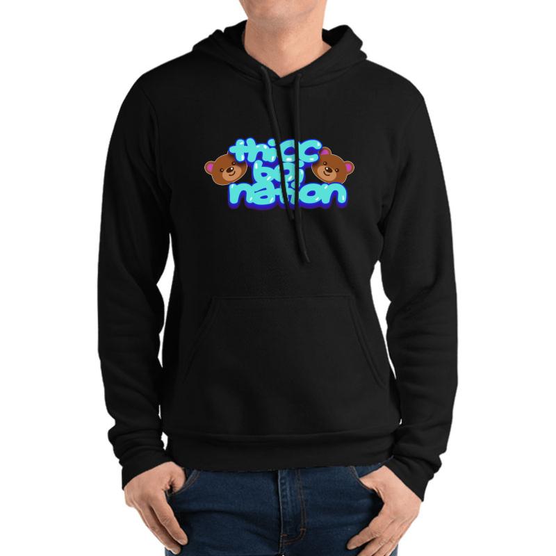 Thicc Boi Nation 2 Bears 1 Cave Unisex Hooded Sweatshirt Men Black