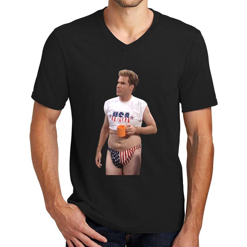 Will Ferrell - 4Th Of July - Snl Unisex V-Neck T-Shirt Men Black