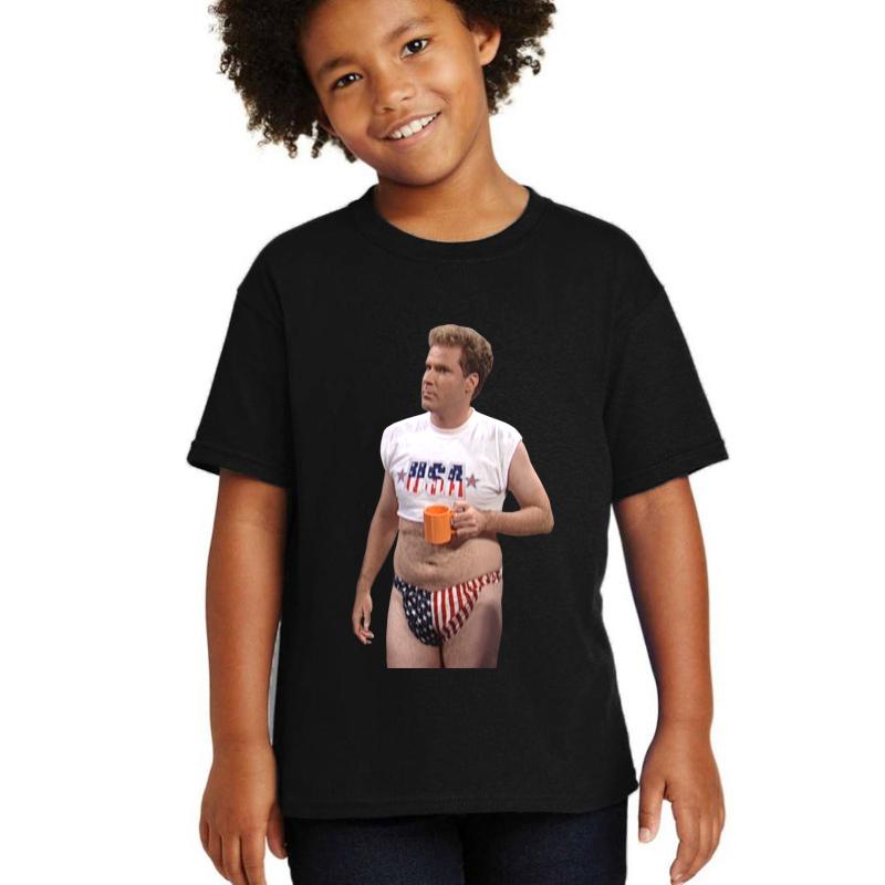 Will Ferrell - 4Th Of July - Snl Youth T-Shirt Boy Black