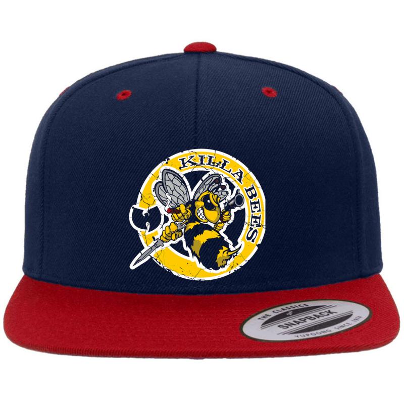 Wu-Tang Killa Bees Premium Flat Bill Snapback Cap  Navy