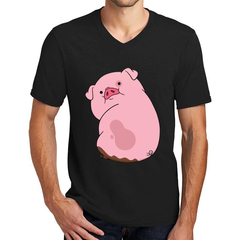 Waddles Unisex V-Neck T-Shirt Men Black