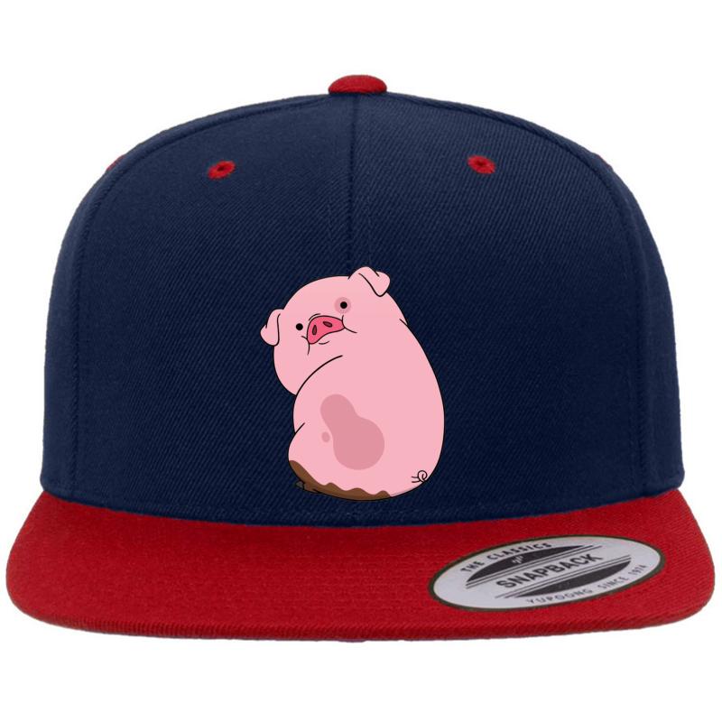 Waddles Premium Flat Bill Snapback Cap  Navy