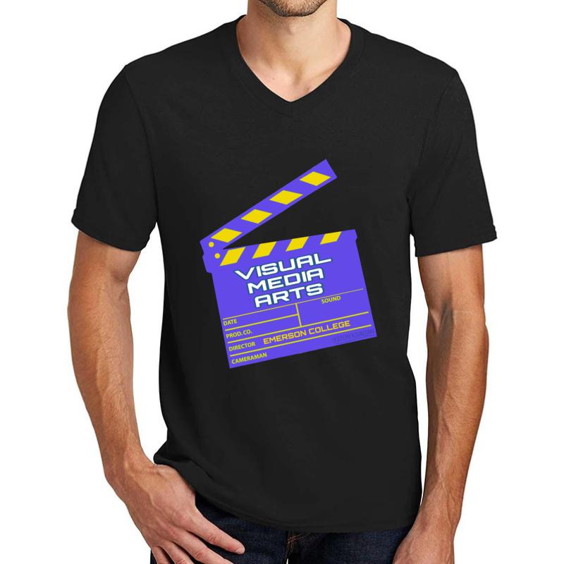 Visual Media Arts Emerson College Unisex V-Neck T-Shirt Men Black