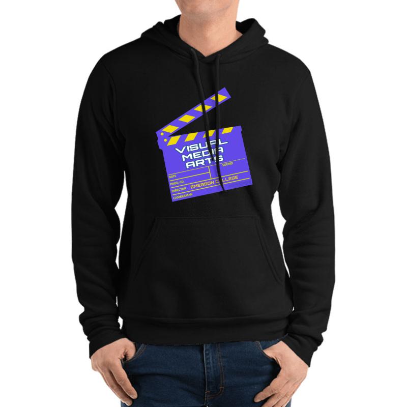 Visual Media Arts Emerson College Unisex Hooded Sweatshirt Men Black