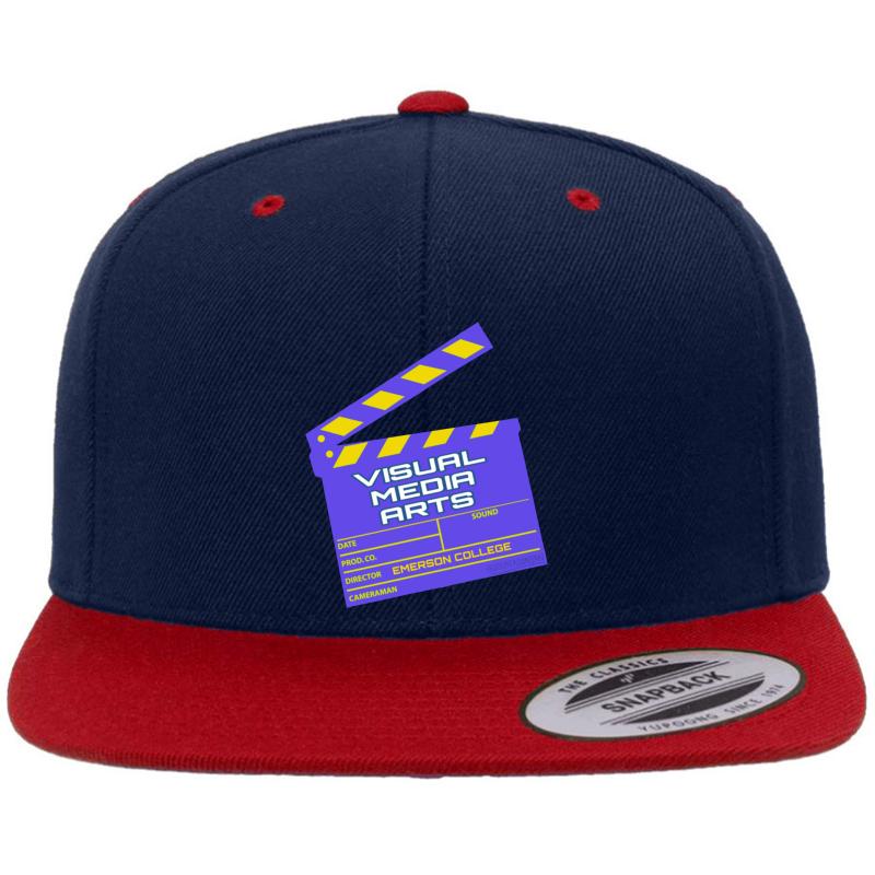 Visual Media Arts Emerson College Premium Flat Bill Snapback Cap  Navy