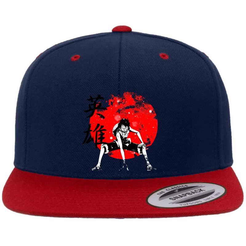 Anime One-Piece Premium Flat Bill Snapback Cap  Navy