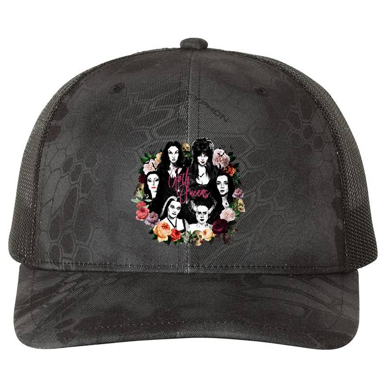 Goth Queens - Elvira, Vampira, Lily, Morticia, Frankenstein Flexfit Baseball Caps