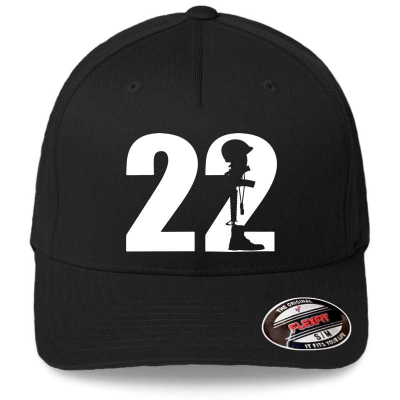 22 A Day Veteran Lives Matter Suicide Awareness Flexfit Baseball Cap  Black