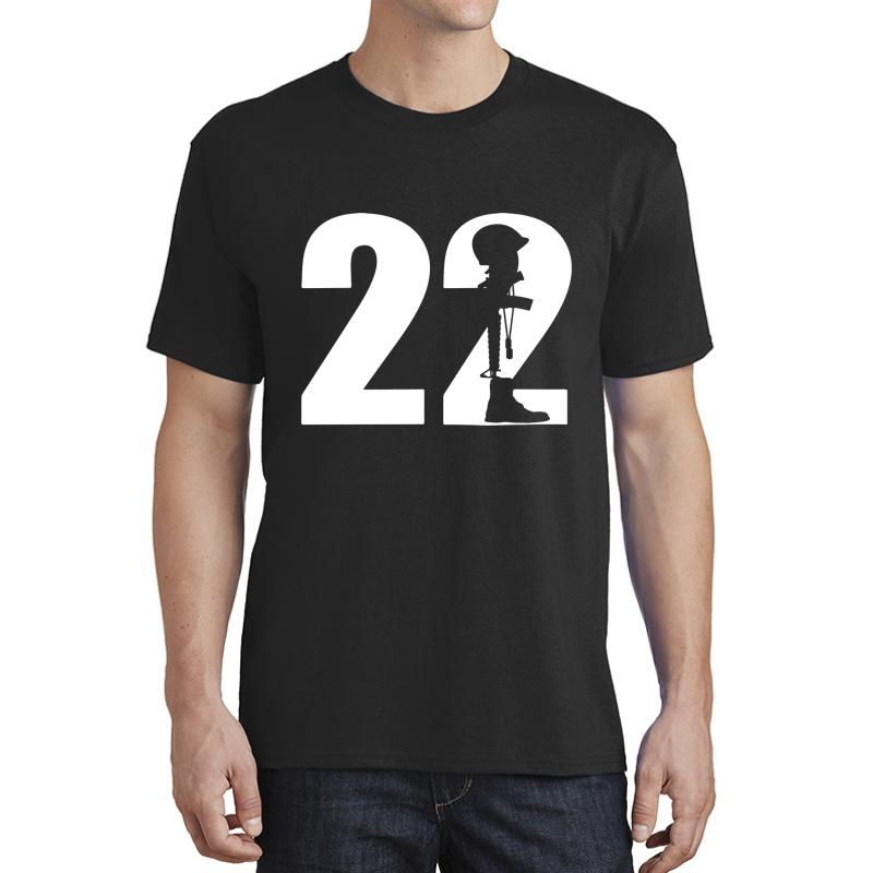 22 A Day Veteran Lives Matter Suicide Awareness Unisex T-Shirt Men Black