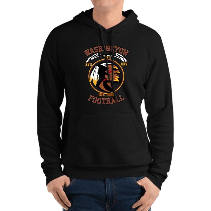 Washington Football - Red Unisex Hooded Sweatshirt Men Black