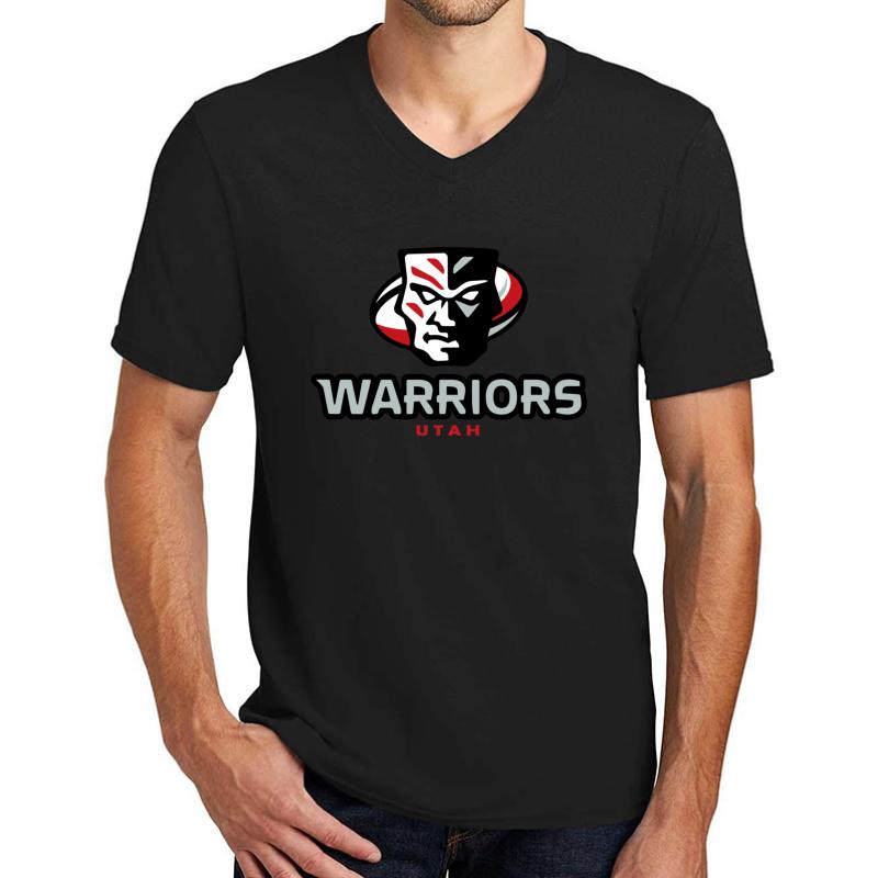 Utah Warriors Rugby Unisex V-Neck T-Shirt Men Black