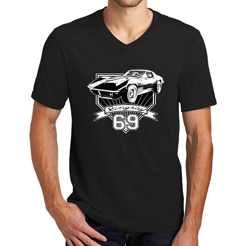 1969 Corvette Stingray Unisex V-Neck T-Shirt Men Black