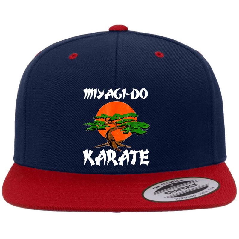 Vintage New Miyagi Do Karate Cool Bonsai Tree Gift Youth T Shirt Premium Flat Bill Snapback Cap  Navy