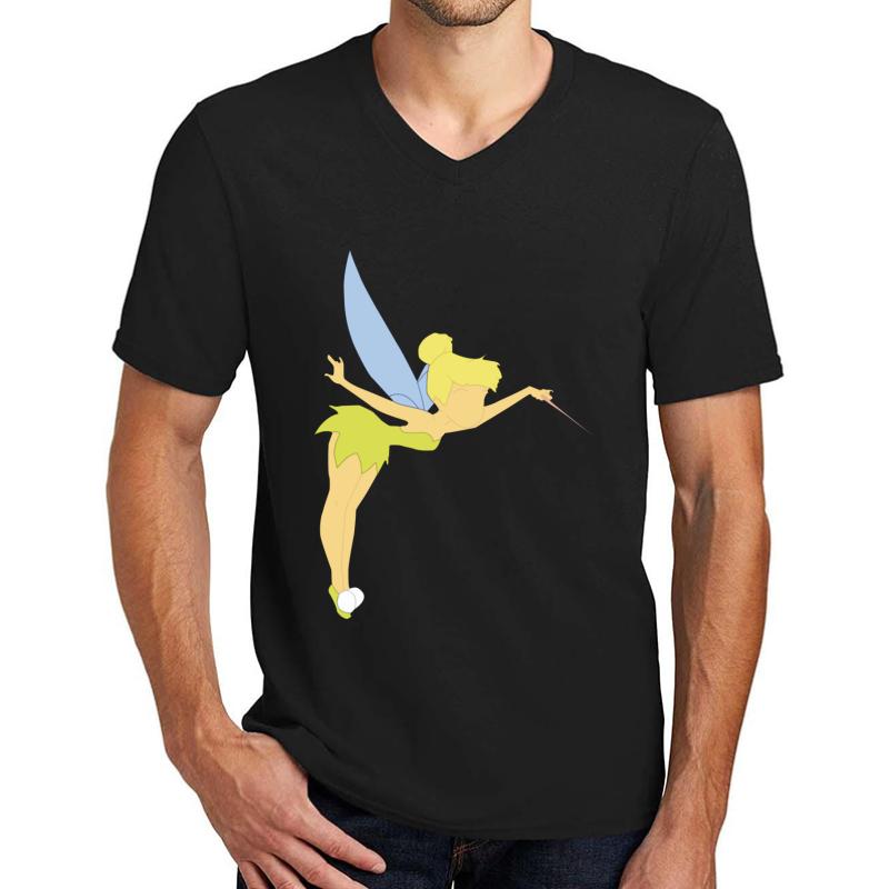 Tinkerbell Unisex V-Neck T-Shirt Men Black