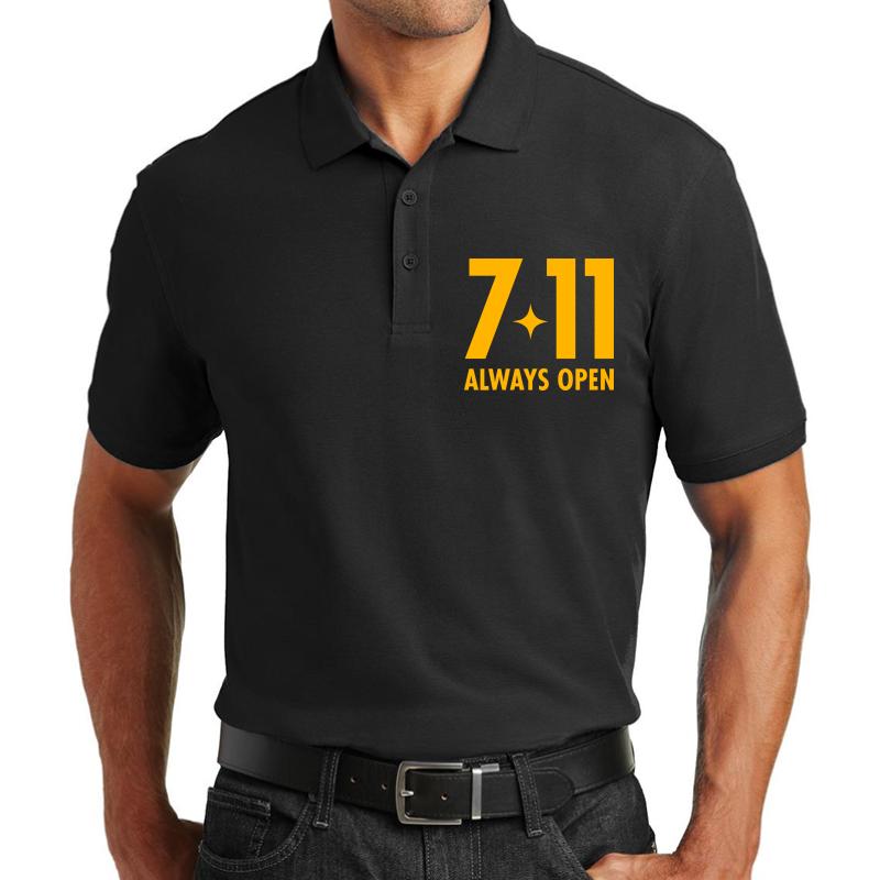 7-11 Always Open Original Design  Unisex Polo Jersey Sport Shirt Men Black