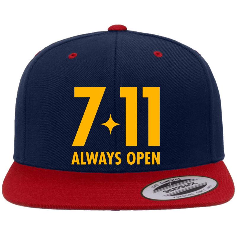 7-11 Always Open Original Design  Premium Flat Bill Snapback Cap  Navy