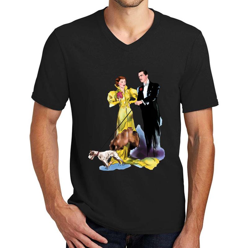 The Thin Man - Myrna Loy & William Powell Unisex V-Neck T-Shirt Men Black