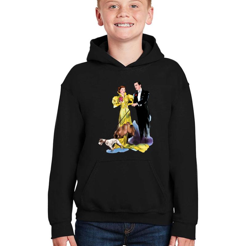 The Thin Man - Myrna Loy & William Powell Youth Hooded Sweatshirt Boy Black